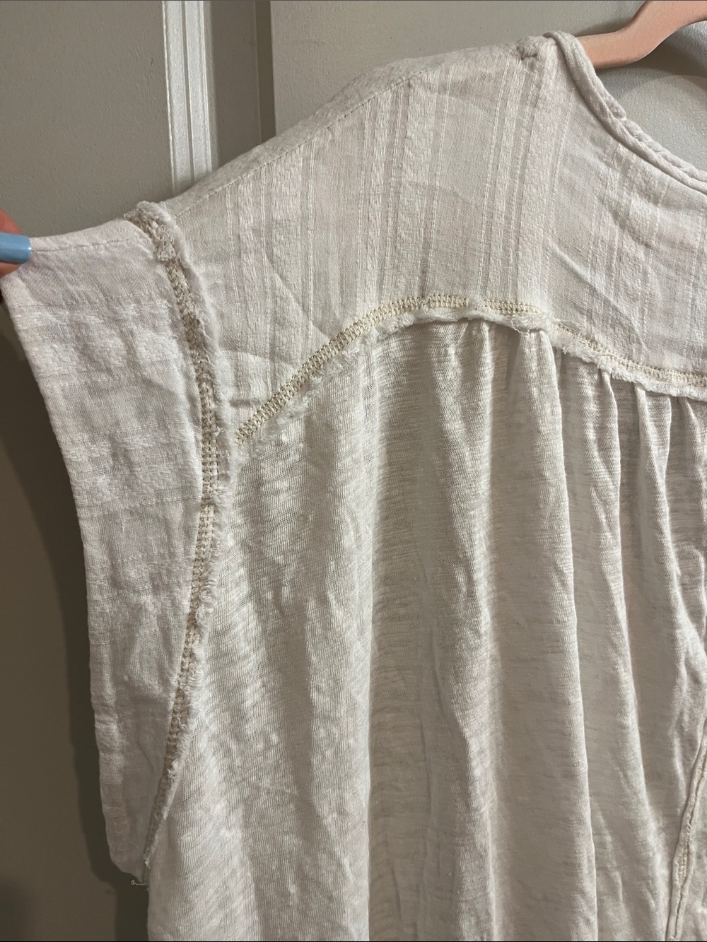 Free People Cream Button-Front Peasant Tunic - Picture 11 of 16